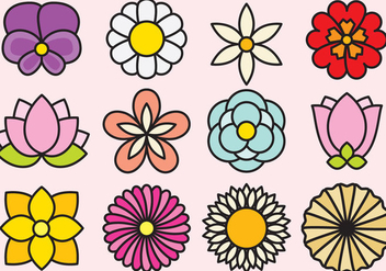 Cute Flowers Icons - vector gratuit #392909
